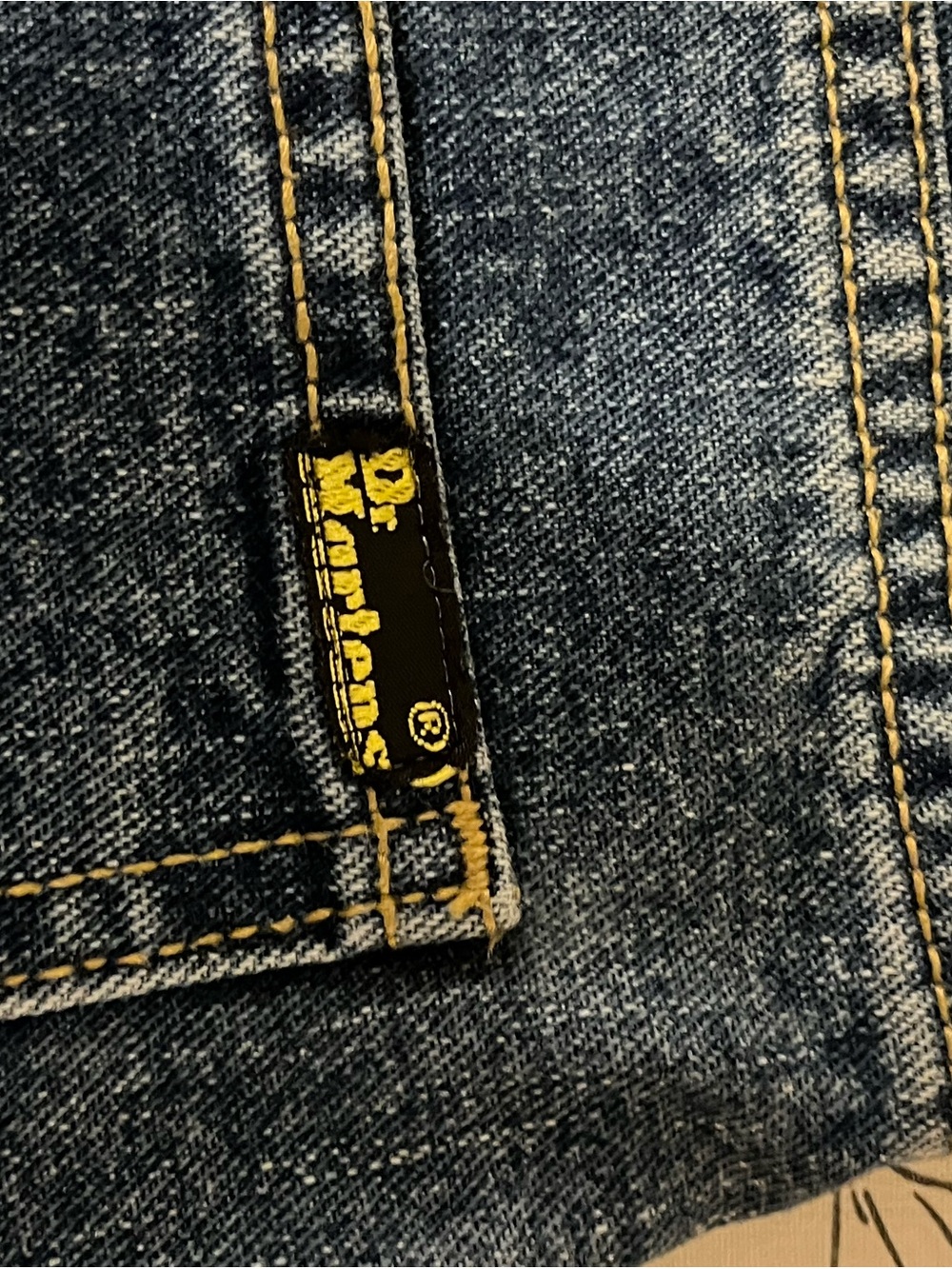 Vtg 90s Dr Martens Airwair Super Baggy Button-Fly Denim Jean Shorts, Waist 30 View 6
